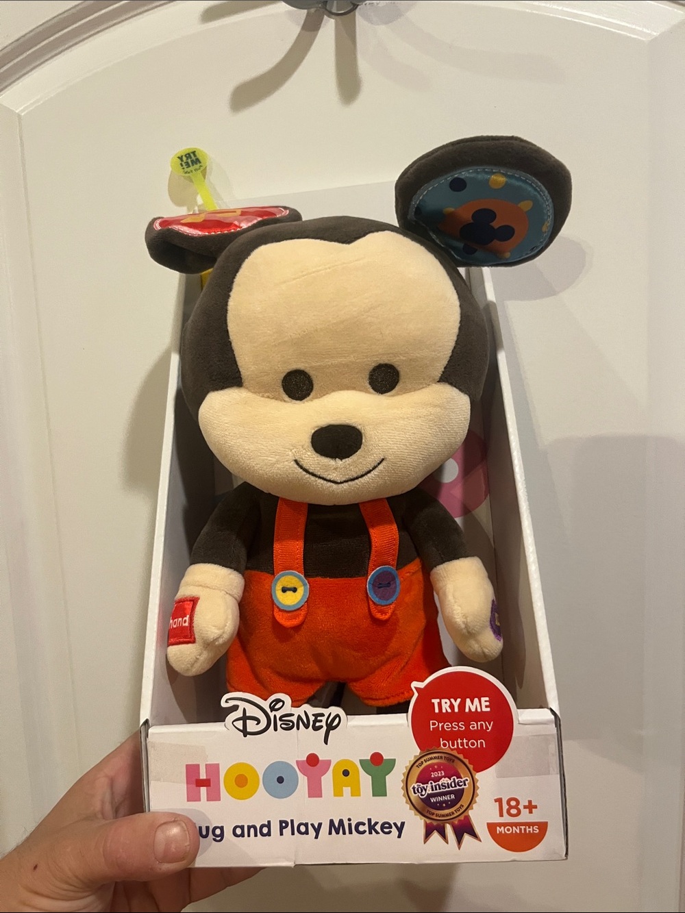Disney Hootay Hug and Play Mickey Plush - Brown, Cream & Orange